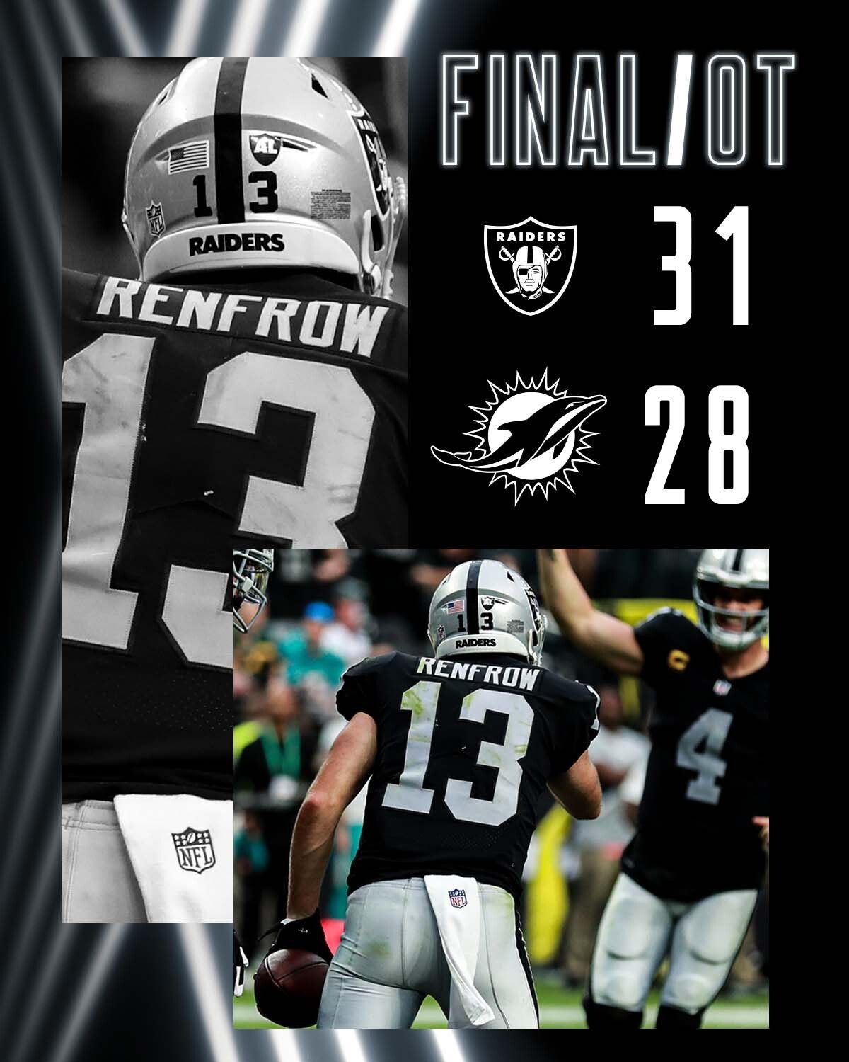 Las Vegas Raiders barely manage to take care of business agaisnt the Miami Dolphins